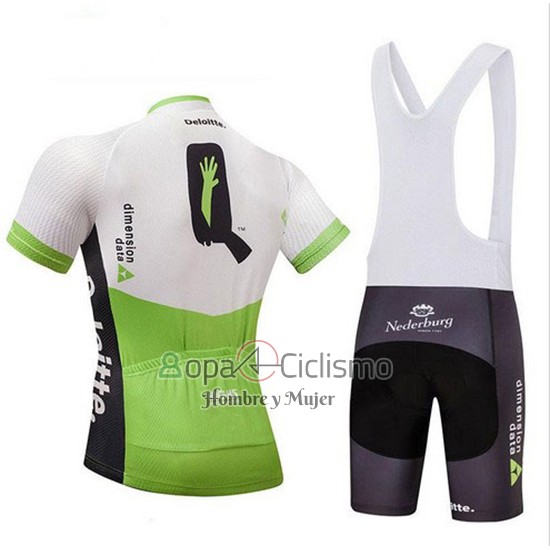 Dimension Data Ropa Ciclismo Culotte Corto 2018 Mangas Cortas Blanco y Verde
